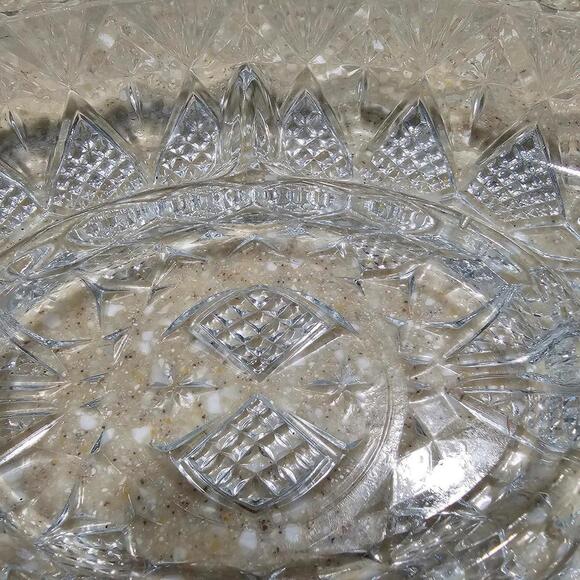 Vintage Oval cut crystal divided serving dish - Picture 6 of 9